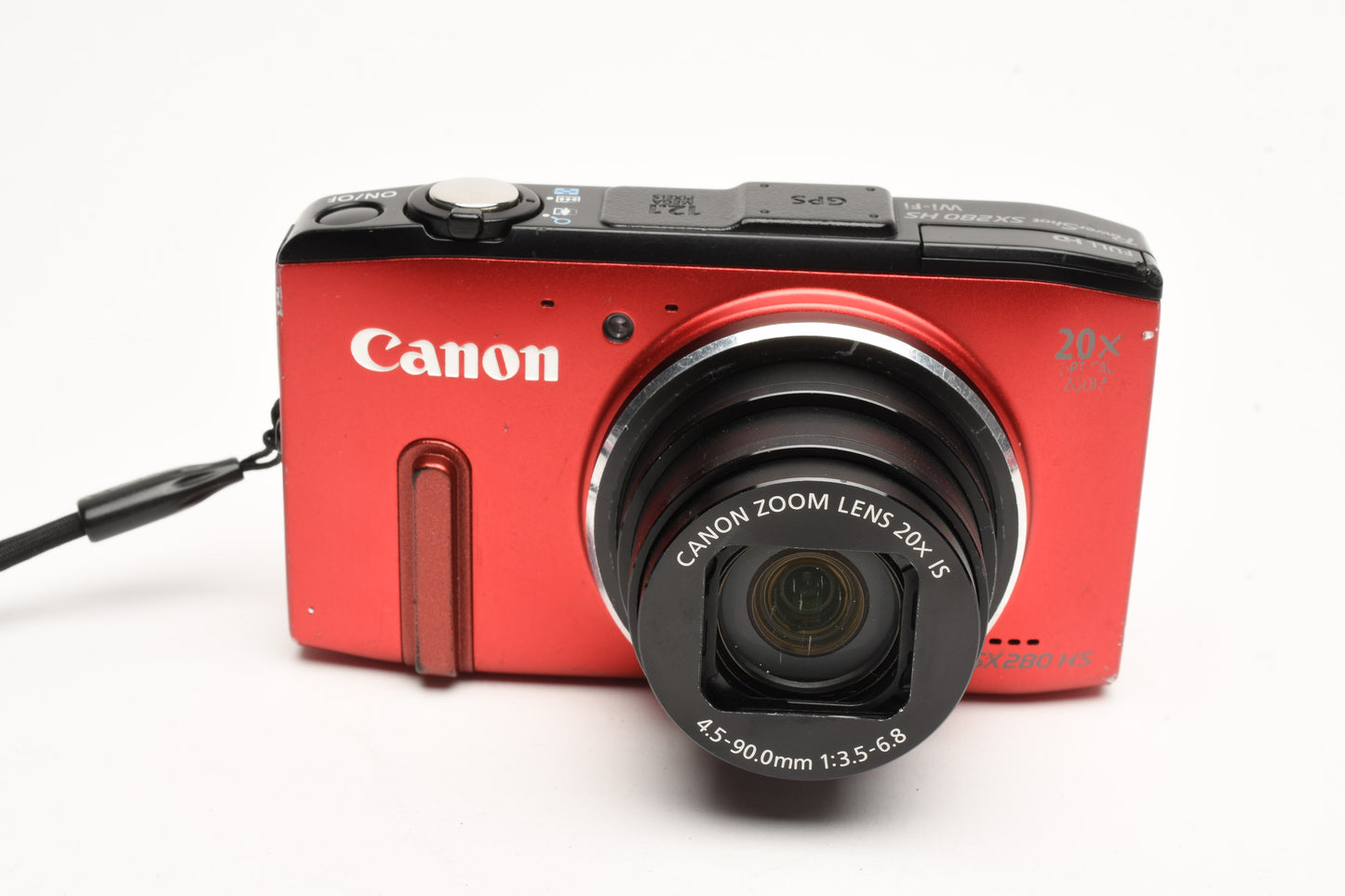 Canon PowerShot SX280 HS 12.1MP Digital Point&Shoot Camera (Red), 2Batts