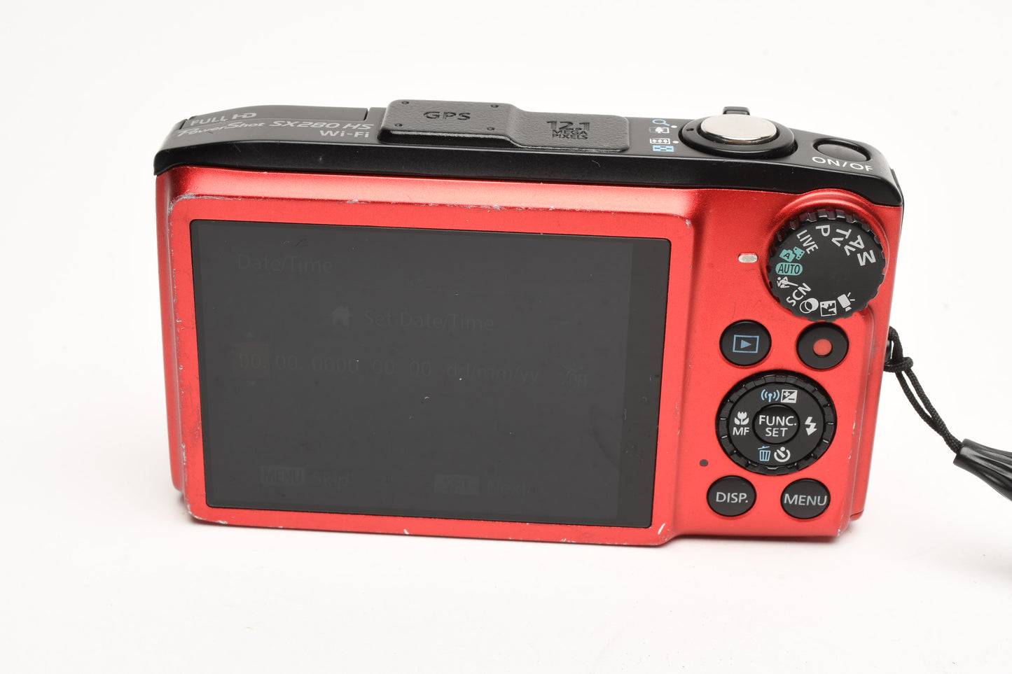 Canon PowerShot SX280 HS 12.1MP Digital Point&Shoot Camera (Red), 2Batts