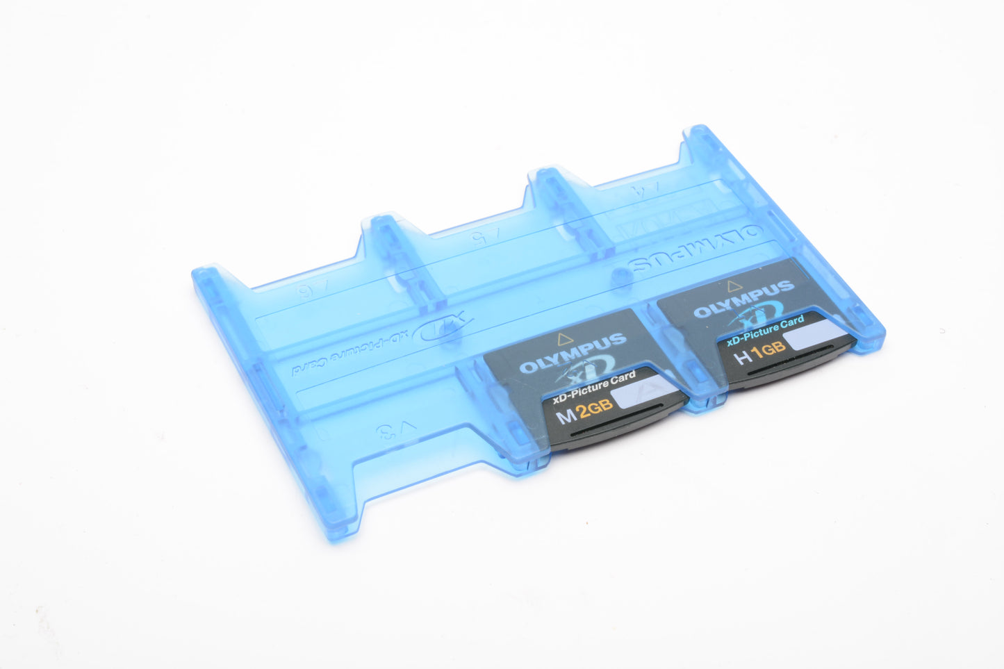 Olympus XD Set of 2 cards 2GB and 1GB in holder, Clean, formatted