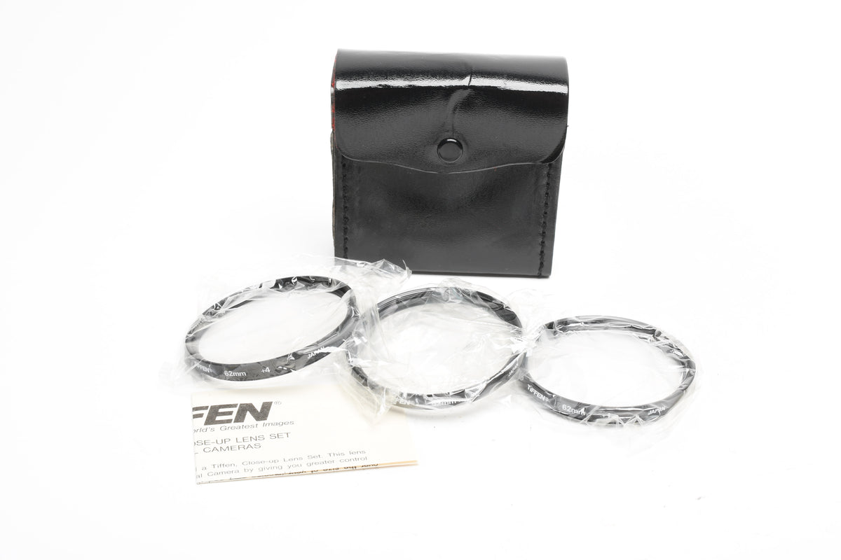 Tiffen 62mm Close-up Filter set of 3:  +1, +2, +4, New in case