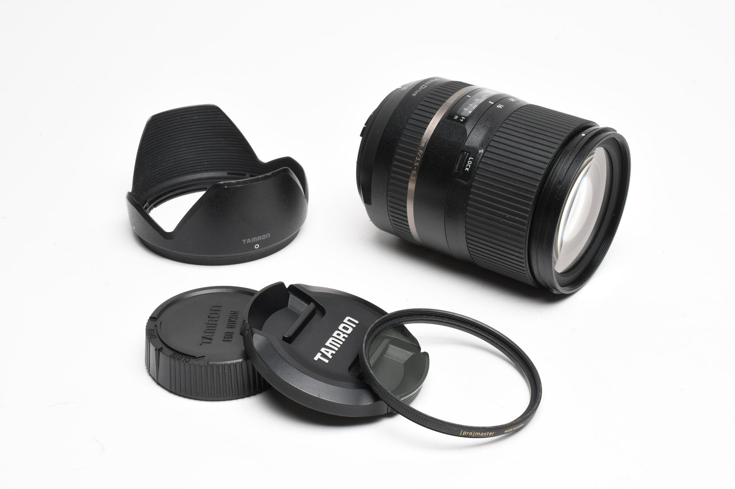 Tamron 16-300mm f3.5-6.3 PZD Di II B016 Nikon F Mount Lens, Caps, UV, Hood, Nice!
