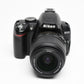 Nikon D3000 DSLR w/Nikkor AFS 18-55mm f3.5-5.6G VR Lens, Batt, Charger, Only 7807 Acts!