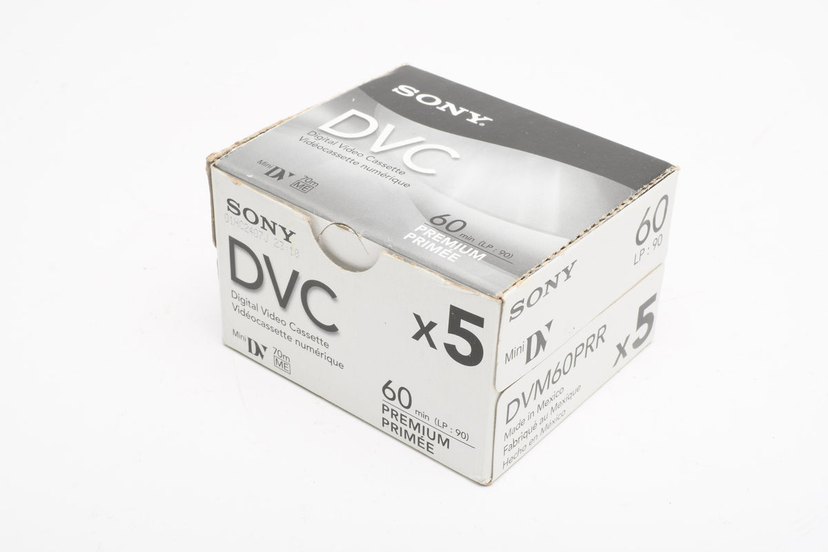 5X Sony Mini DV Digital Video 1-Hour Cassettes (5X Mini DV DVM60PRR)