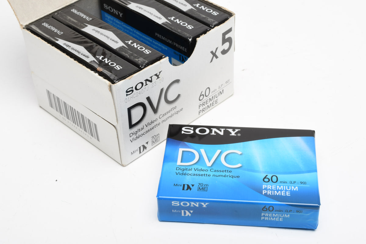5X Sony Mini DV Digital Video 1-Hour Cassettes (5X Mini DV DVM60PRR)
