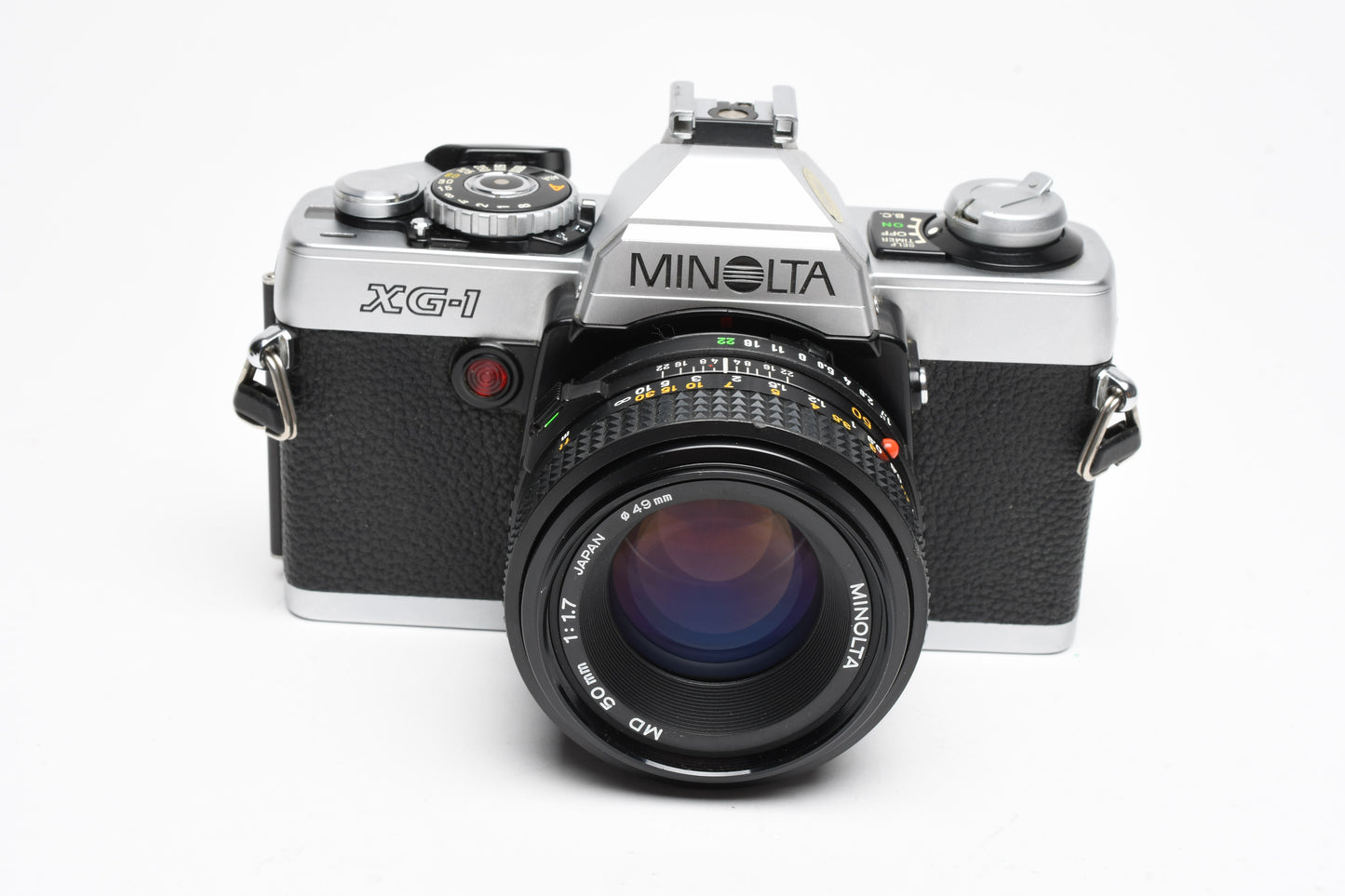 Minolta XG-1 35mm SLR w/ MD 50mm f1.7 Lens, Strap, New Seals, Clean!