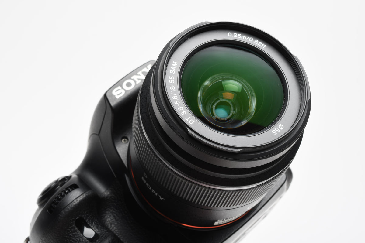 Sony A65 SLT-A65V DSLR Body w/18-55mm zoom, batt, charger, strap, only 6633 acts!