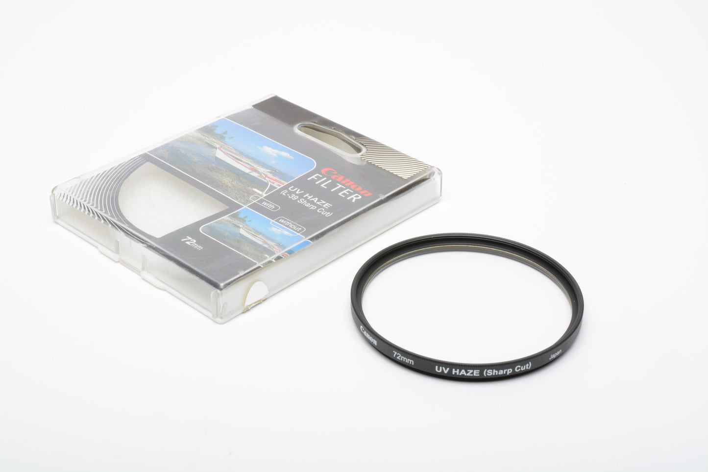 Canon 72mm UV haze filter in jewel case, Genuine Canon, Mint L39 Sharp Cut