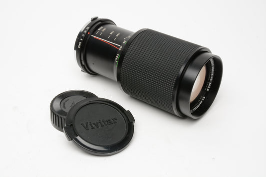Vivitar 75-205mm f3.8 MC Macro zoom Olympus OM Mount, Caps, Good