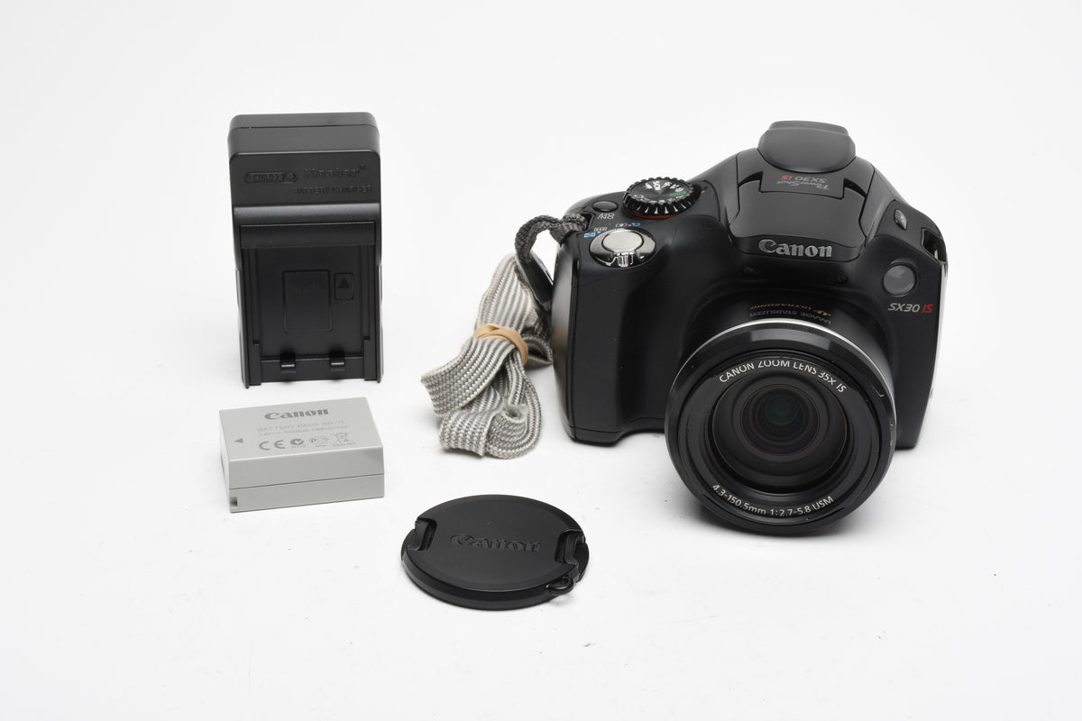 Canon PowerShot SX30 IS 14.1MP Digital Point&Shoot w/35x Zoom, Batt+Charger, Great!
