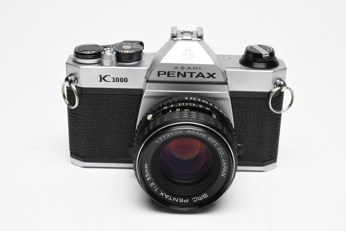 Pentax K1000 35mm SLR w/50mm f1.8 SMC Lens, Strap, New Seals, Nice!