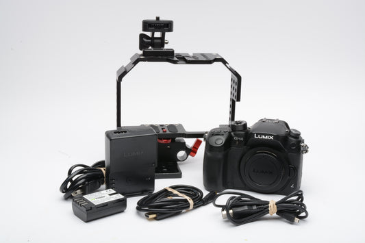 Panasonic Lumix DMC-GH4 Body, Cage, batt, charger, strap, Only 56 Acts!!