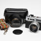 Yashica Electro 35 G Rangefinder w/45mm f1.7 Lens, Cap, Case, Strap, New Seals!