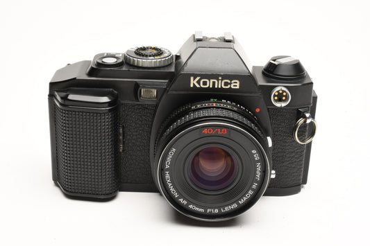 Konica FS-1 35mm SLR w/40mm f1.8 prime lens, Sky, new seals, Good!