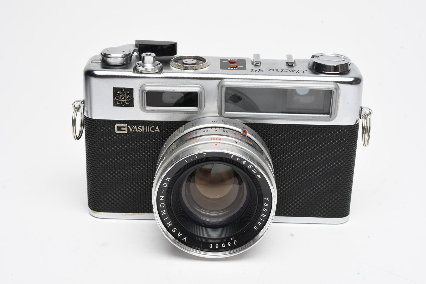 Yashica Electro 35 G Rangefinder w/45mm f1.7 Lens, Cap, Case, Strap, New Seals!