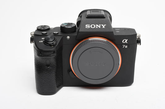 Sony A7 III Mirrorless Body, 34K Acts, w/Battery Grip, 2X batts, Great!