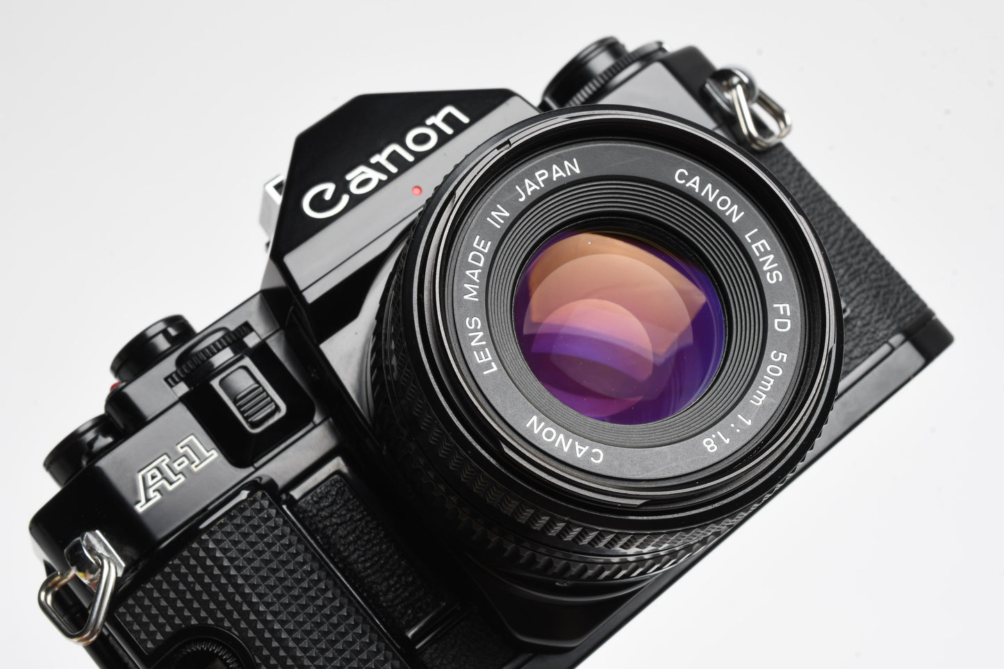 Canon A-1 35mm SLR w/ 50mm f1.8 FD Lens, Canvas Strap, New Seals, Great!