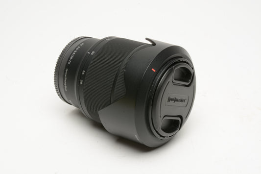 Sony FE 28-70mm f3.5-5.6 OSS zoom lens SEL2870, caps, hood, Mint-