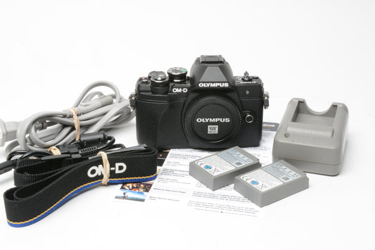 Olympus OM-D E-M10 III Black body Only 1760 Acts, 2X batts+charger+strap, Clean!