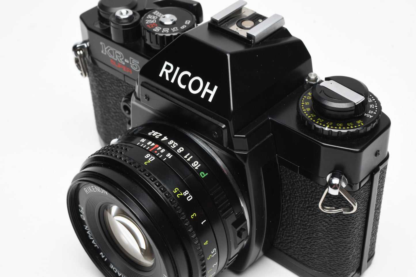 Richo KR-5 Super SLR w/Rikenon 50mm f/2 Lens, Strap, Case, New Seals!