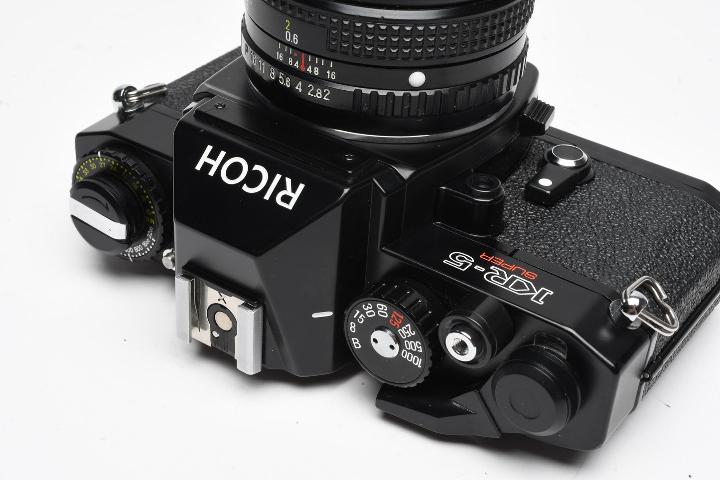 Richo KR-5 Super SLR w/Rikenon 50mm f/2 Lens, Strap, Case, New Seals!