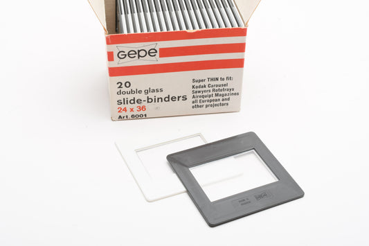 20X Gepe Double glass 24x36 35mm slide mounts 6001, New