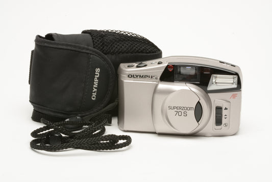 Olympus Superzoom 70S QD 35mm Point&Shoot Camera w/38-70mm zoom w/case, strap