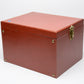 16x12x10" slide tray storage box w/leatherette wrap (Brown) w/16 Ansco 40 trays