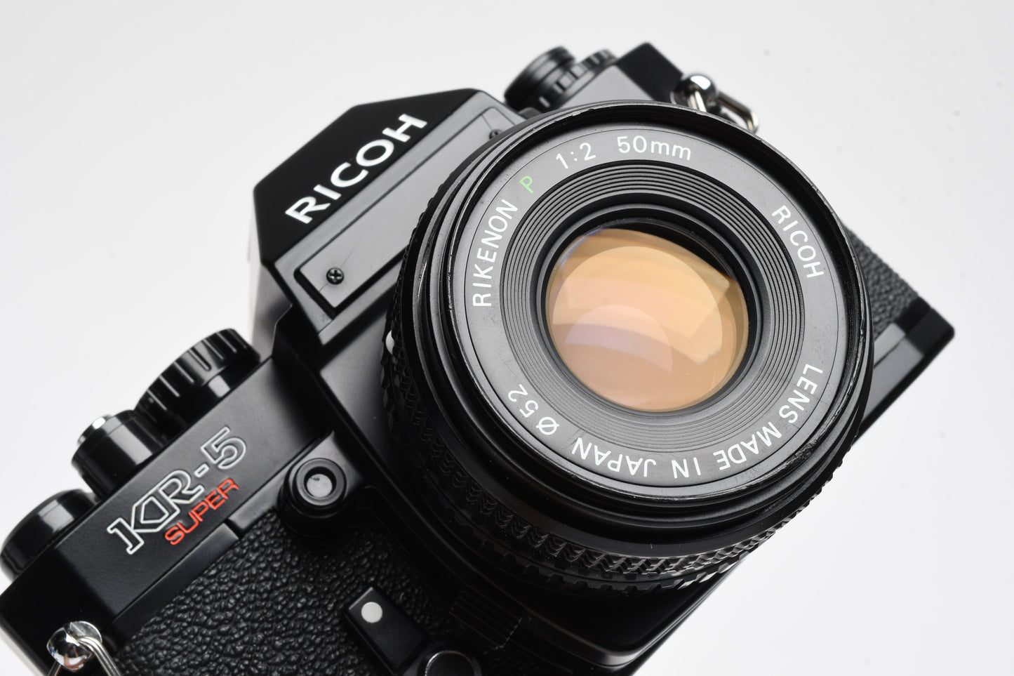 Richo KR-5 Super SLR w/Rikenon 50mm f/2 Lens, Strap, Case, New Seals!