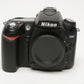 Nikon D90 DSLR body, batt, charger, strap, Only 9552 Acts, very clean, tested