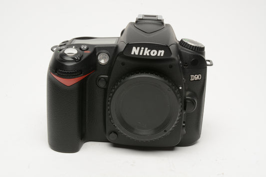 Nikon D90 DSLR body, batt, charger, strap, Only 9552 Acts, very clean, tested