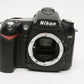 Nikon D90 DSLR body, batt, charger, strap, Only 9552 Acts, very clean, tested