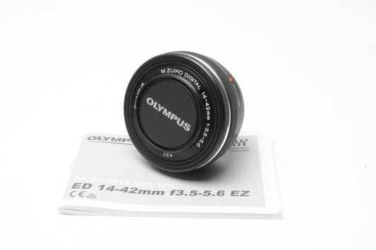 Olympus 14-42mm f3.5-5.6 EZ ED MSC pancake lens, Mint- (Black)