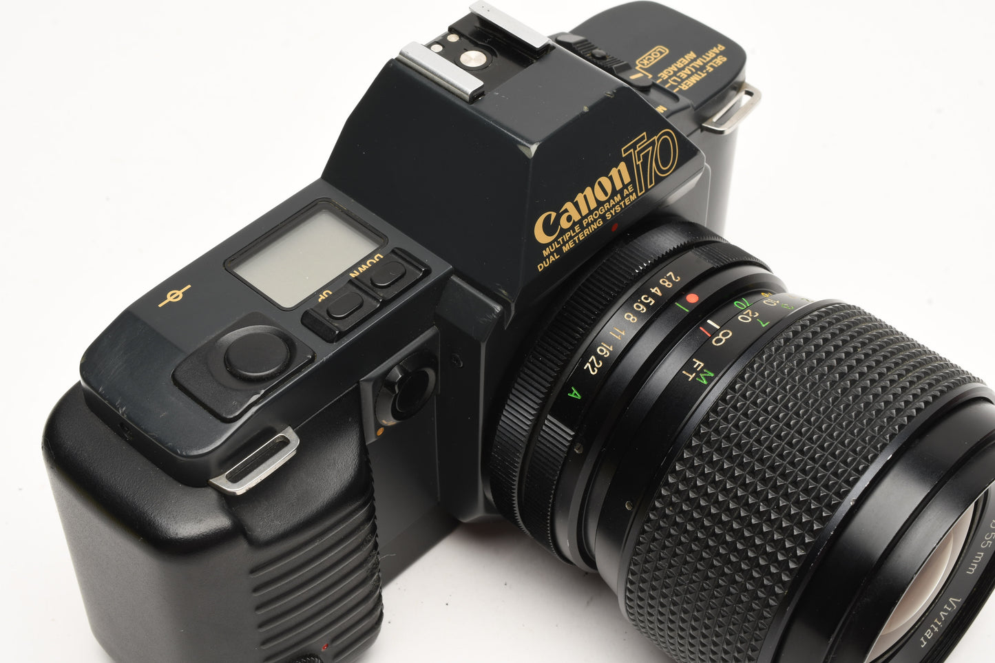 Canon T70 35mm SLR w/Vivitar 35-70mm zoom, tested, New seals