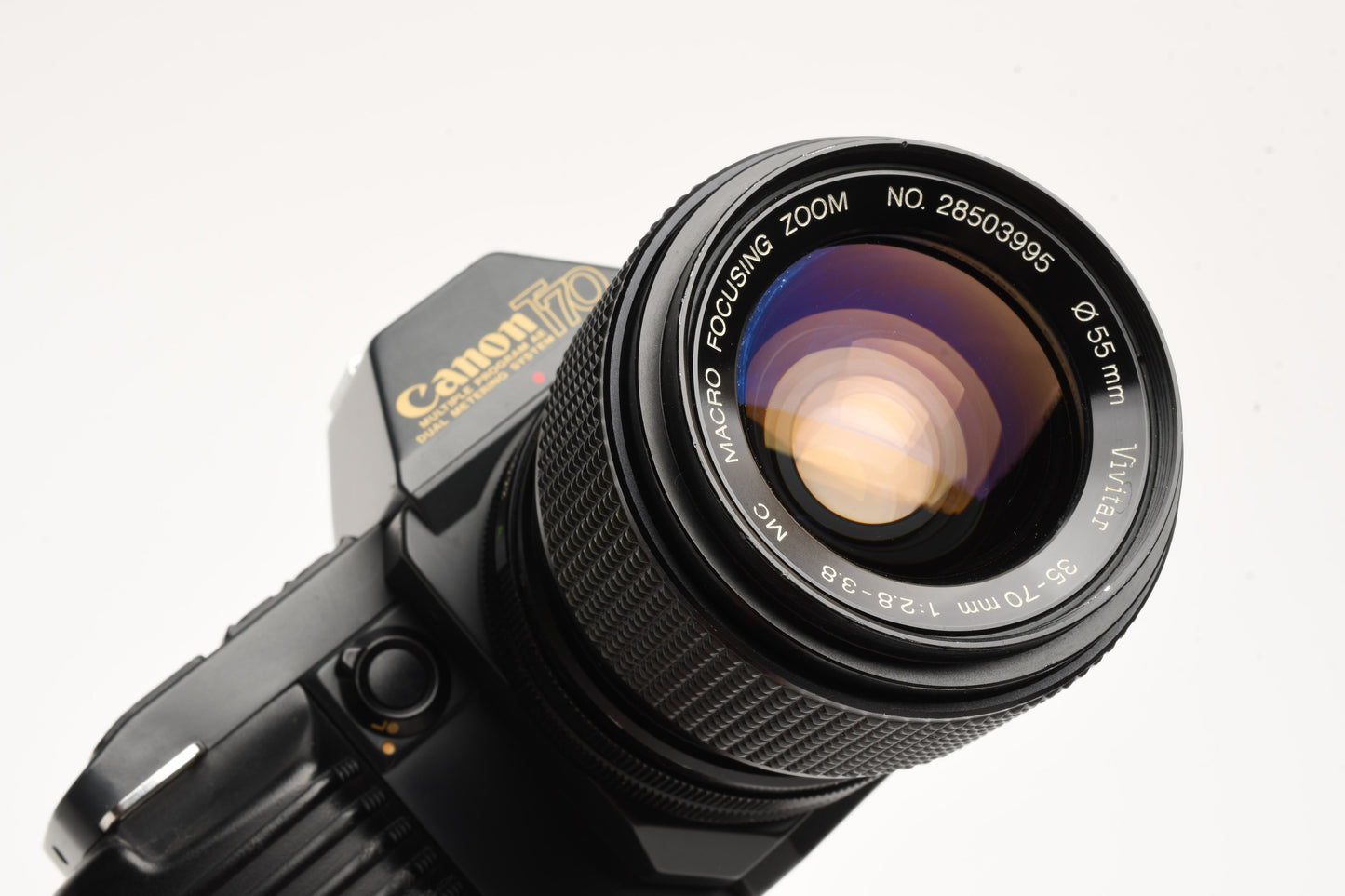 Canon T70 35mm SLR w/Vivitar 35-70mm zoom, tested, New seals