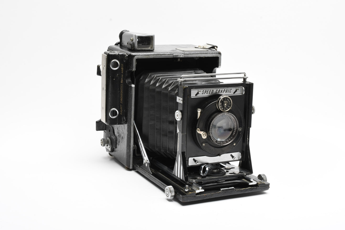 Graflex Speed Graphic 4x5 camera w/Steinheil 15cm f4.5 lens, Accurate!