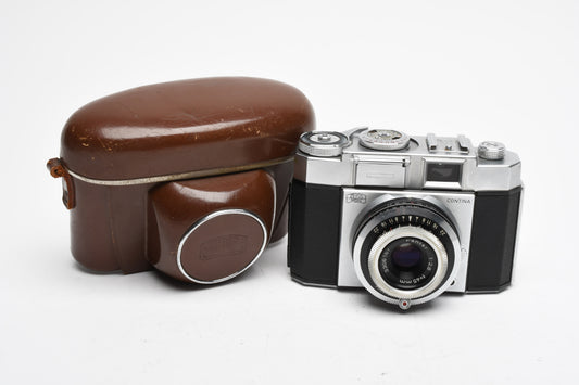 Zeiss Ikon Contina w/Plantar 45mm f2.8, good meter, Case, *Read
