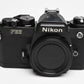 Nikon FE2 35mm SLR Black Camera Body, Box, Manual, New Seals, Nice!
