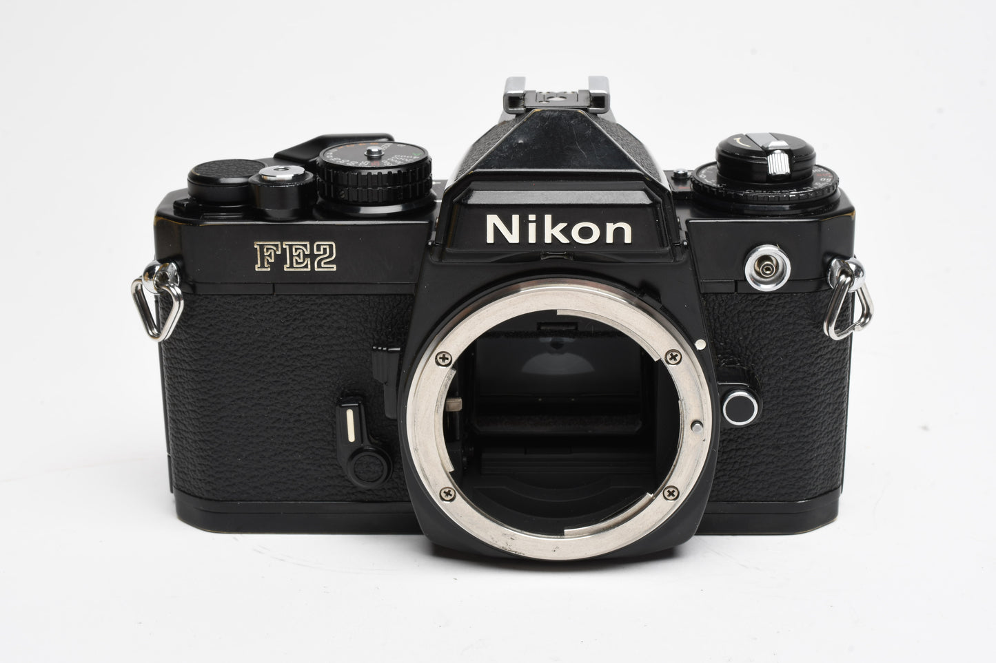 Nikon FE2 35mm SLR Black Camera Body, Box, Manual, New Seals, Nice!