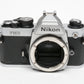 Nikon FM2N chrome 35mm SLR body, strap, cap, eyepiece, tested, accurate