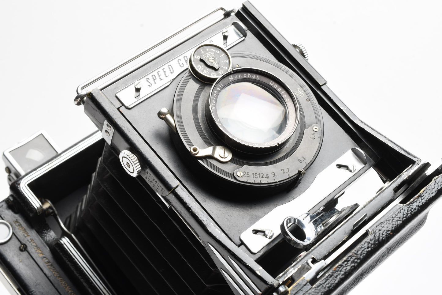 Graflex Speed Graphic 4x5 camera w/Steinheil 15cm f4.5 lens, Accurate!