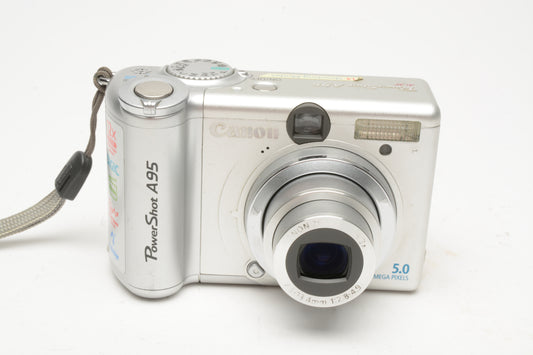 Canon Powershot A95 5MP Point&Shoot camera, Clean, tested, w/Case