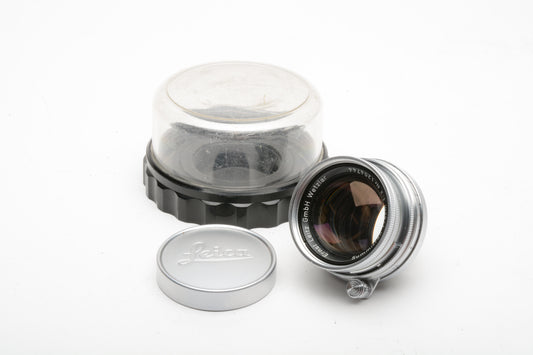 Leica 5cm 50mm f2 Wetzlar Summicron Collapsible M39 LTM Lens w/Cap, Jewel case