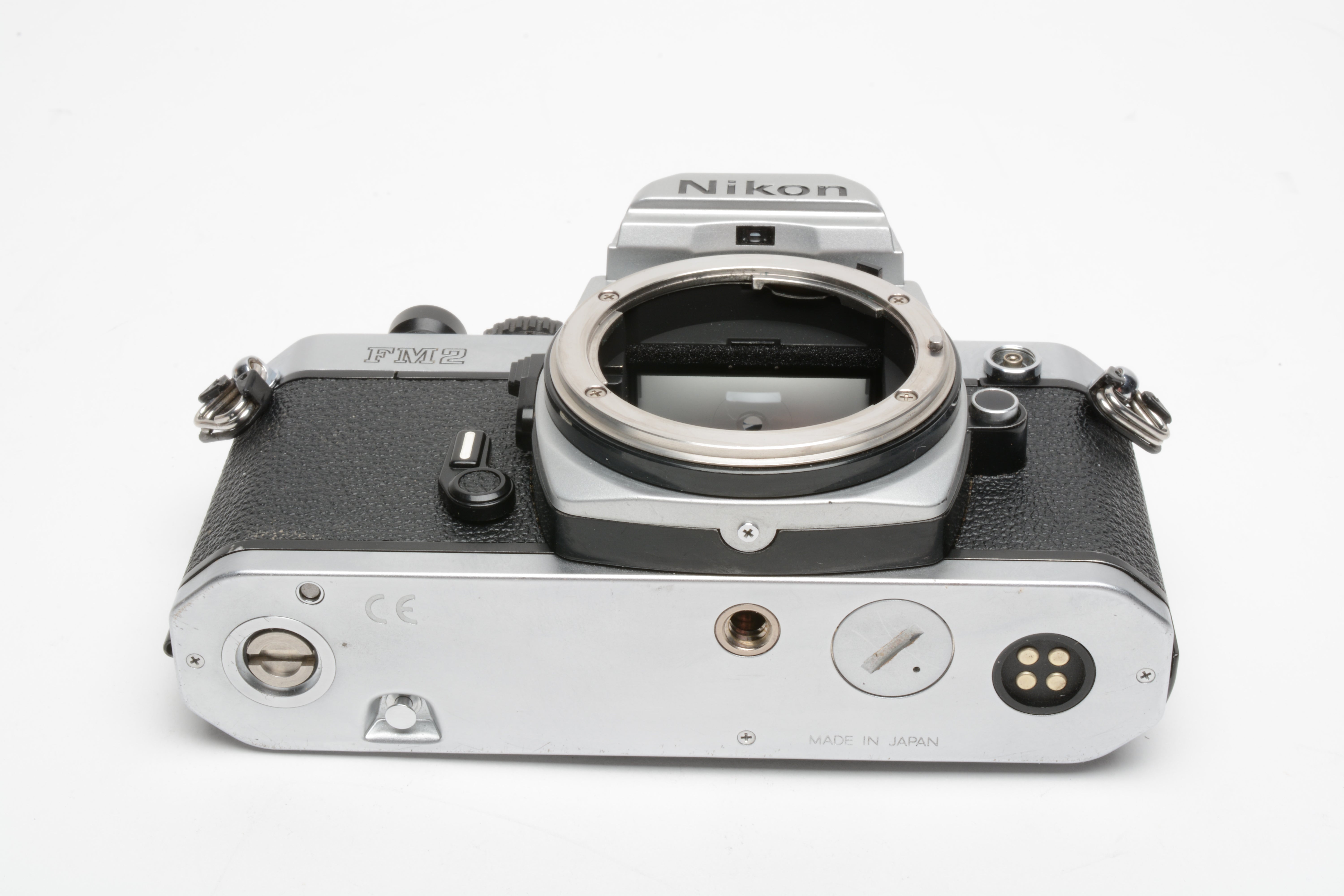 Nikon FM2N chrome 35mm SLR body, strap, cap, eyepiece, tested, accurate