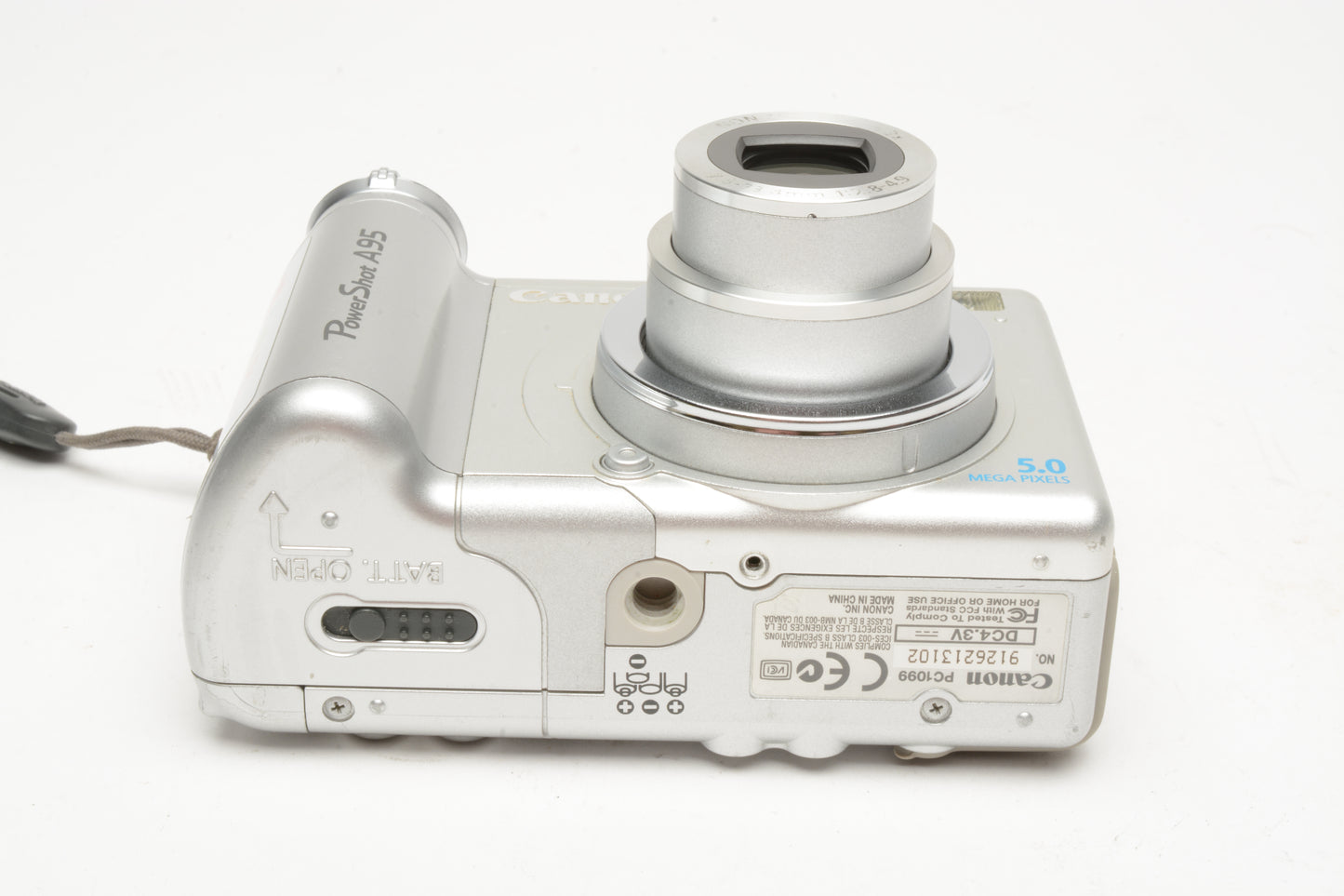 Canon Powershot A95 5MP Point&Shoot camera, Clean, tested, w/Case