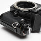 Nikon FE2 35mm SLR Black Camera Body, Box, Manual, New Seals, Nice!