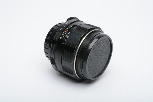 Pentax Takumar Super Multi Coated 50mm f1.4 M42 mount lens, caps, sharp!