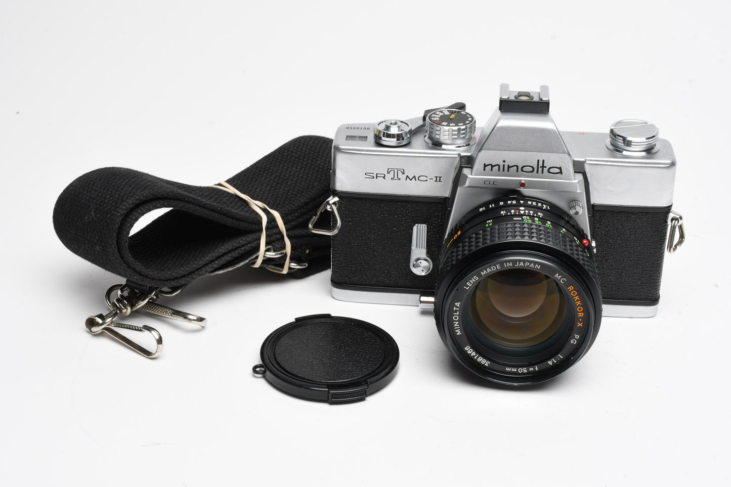 Minolta SRT MC-II SLR w/Rokkor-X 50mm f1.4 Lens, Strap, New Seals, Great!