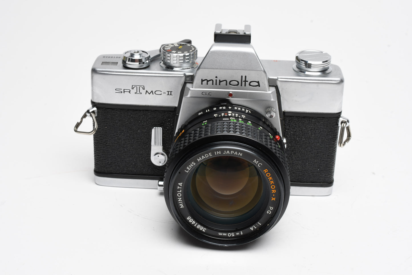 Minolta SRT MC-II SLR w/Rokkor-X 50mm f1.4 Lens, Strap, New Seals, Great!