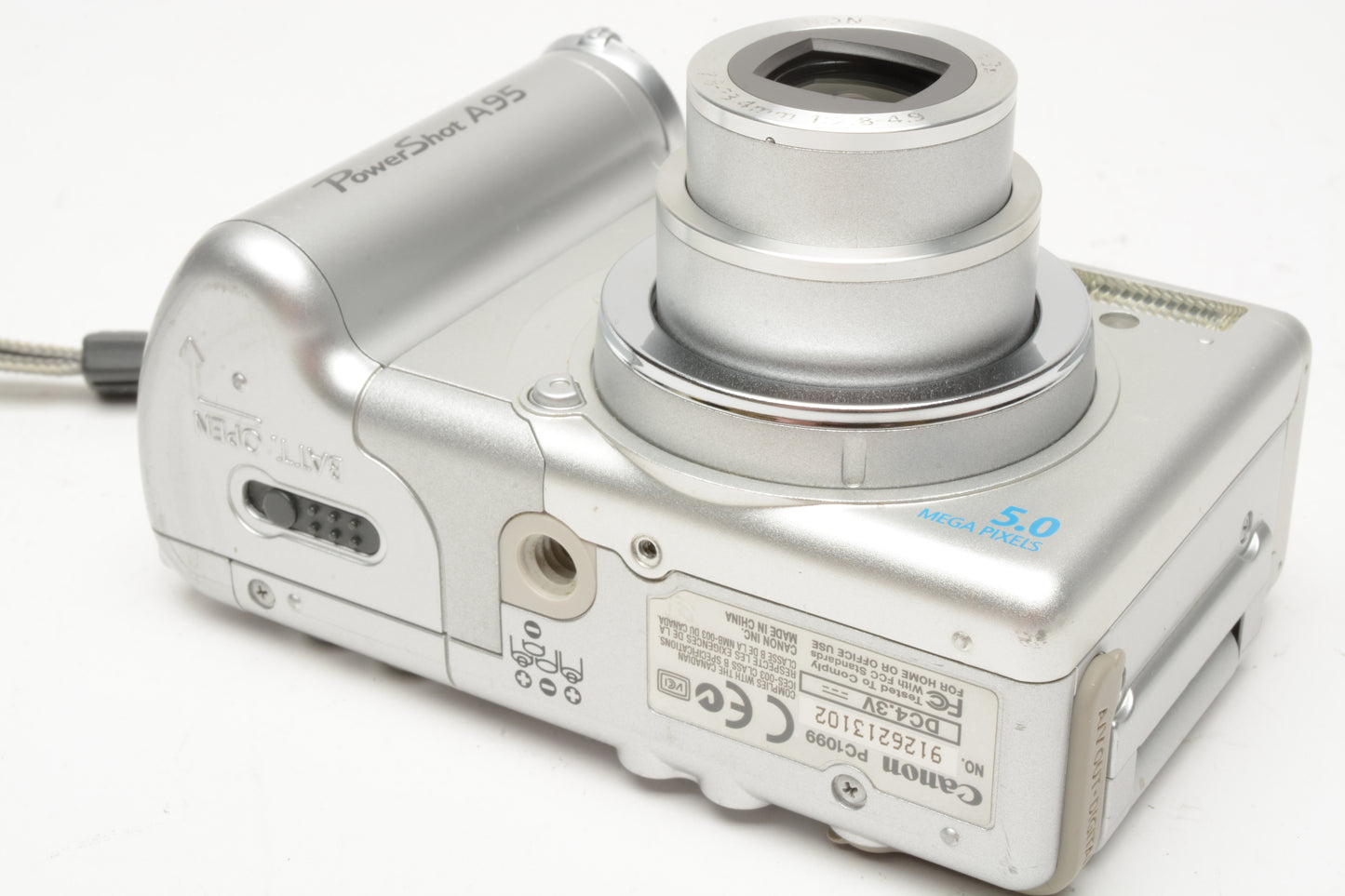 Canon Powershot A95 5MP Point&Shoot camera, Clean, tested, w/Case