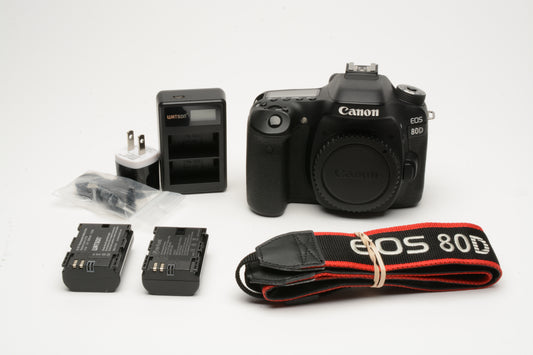 Canon EOS 80D DSLR Body, 2Batts+charger, Only 13,004 Acts!!  Very clean
